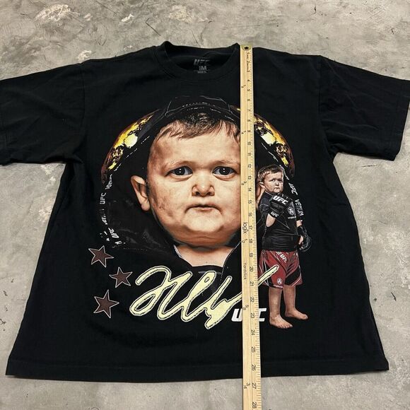 UFC Hasbulla Black Double Sided T-Shirt Men’s M Black MMA Rap Tee Y2K - Picture 2 of 5